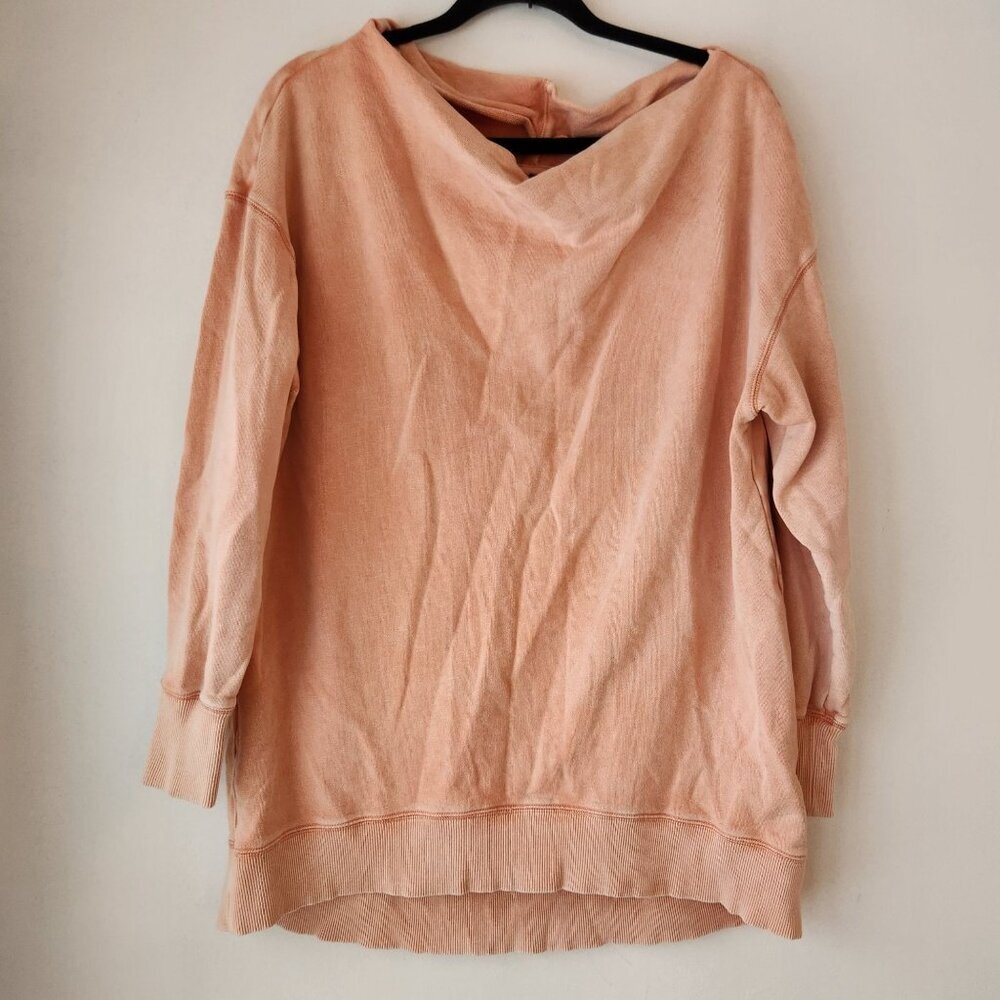 Pilcro Anthropologie Donna Tunic Pullover Sweatshirt Coral Rose Women's XL - Picture 2 of 7